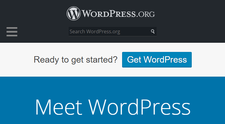 WordPress homepage