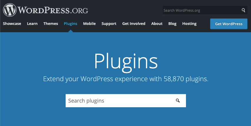 Homepage for WordPress plugins