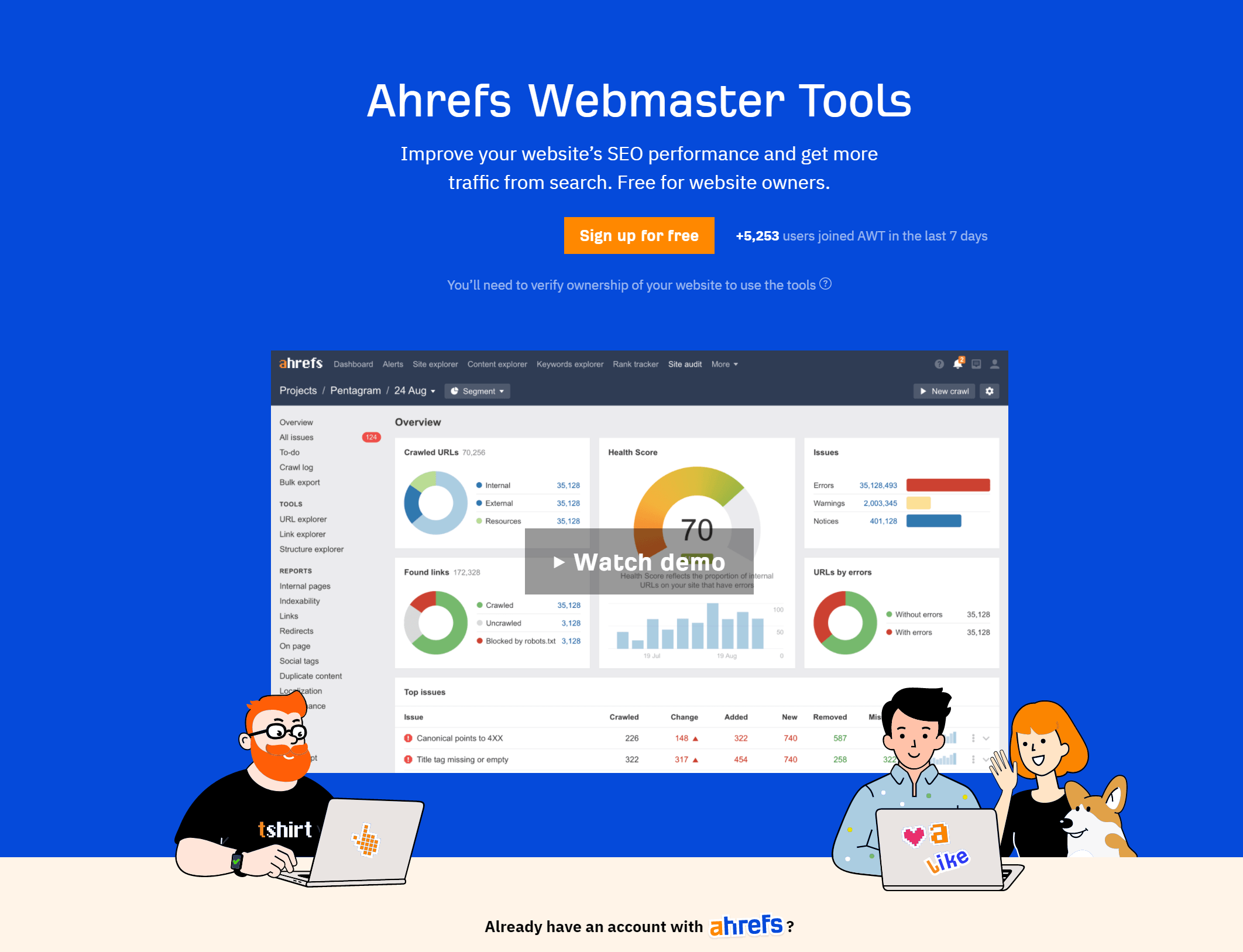 Ahrefs Webmaster Tools