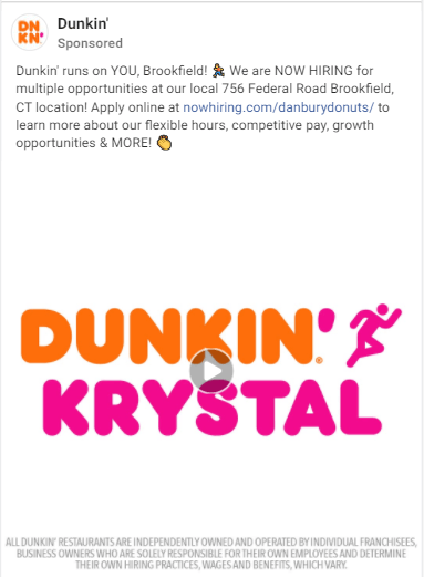 Location-based ad from Dunkin