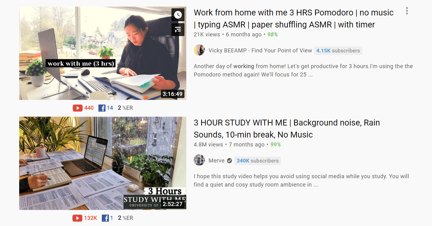 A screenshot of YouTube search results featuring "With Me" videos