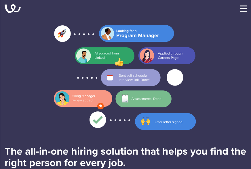 Homepage for Workable recruitment software