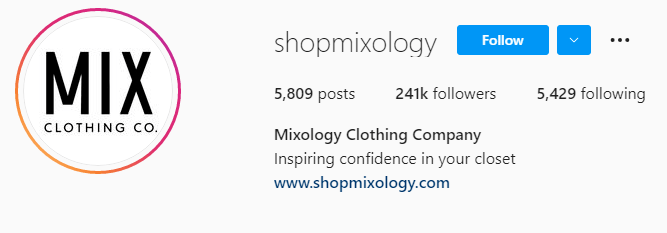 mixology clothing company small business instagram bios