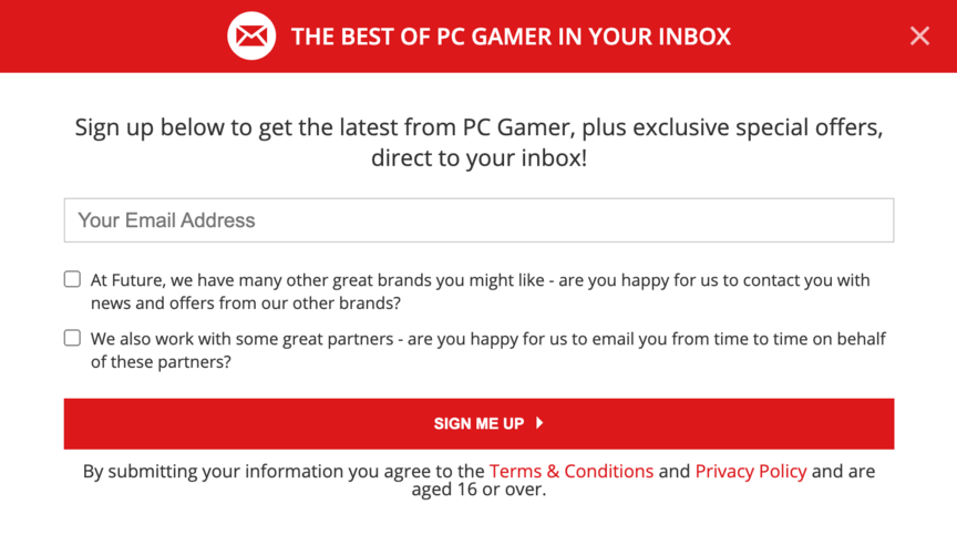 pc gamer newsletter form