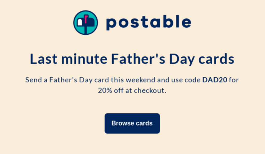 postable fathers day cards email