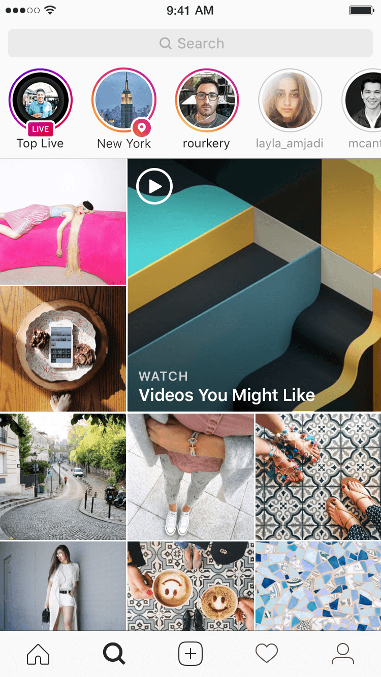 Instagram Search and Explore feature