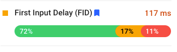 Google PageSpeed Insights for first input delay