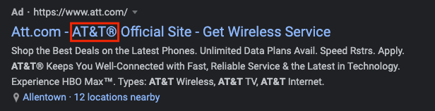 AT&T Google ad