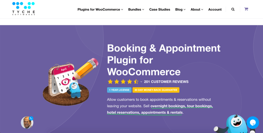 booking and appointment woocommerce homepage