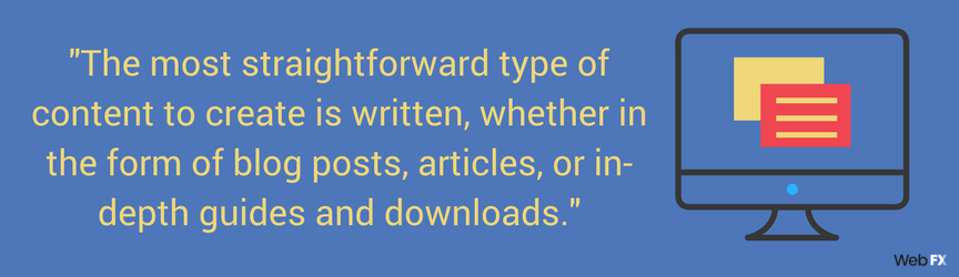 Graphic of quote about content marketing from paragraph above