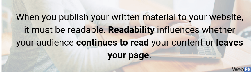 you have to make sure your seo content is readable