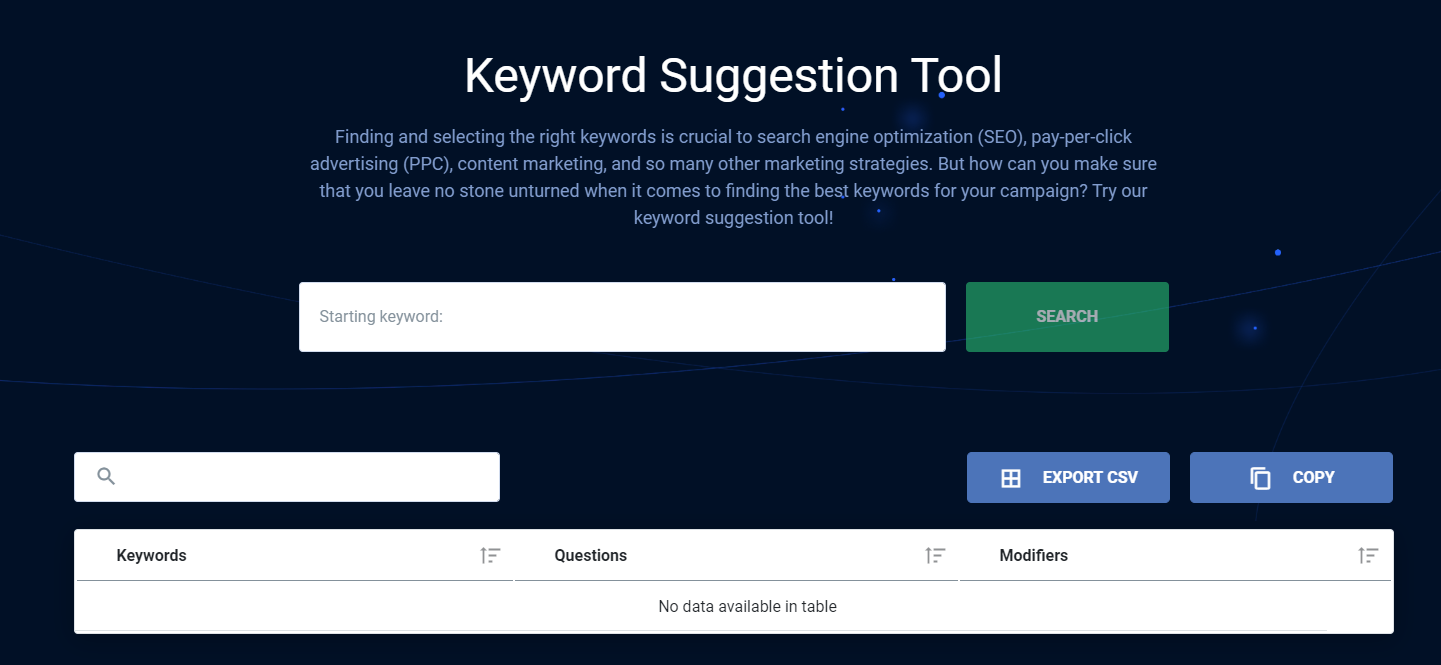 screenshot of keywordsfx
