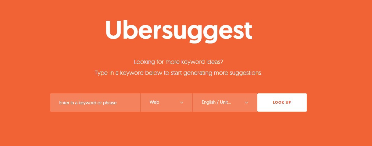 screenshot of ubersuggest