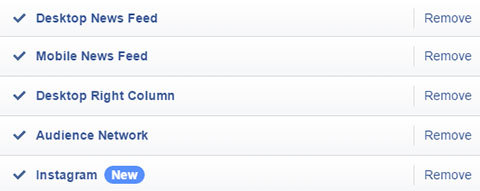 screenshot of determining where ad will appear