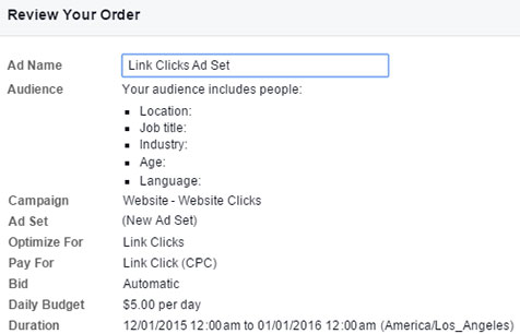 screenshot of reviewing order