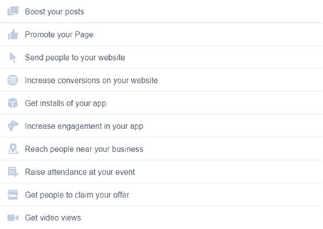 create your ad objective example