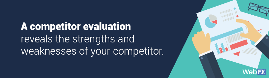A competitor evaluation reveals the strengths and weaknesses of your competitor