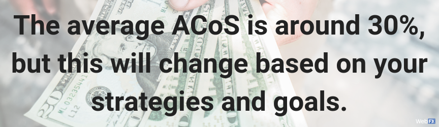 the average acos is around 30 percent