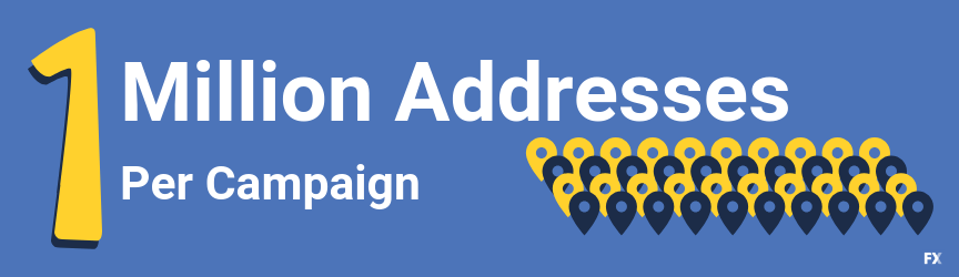 WebFX addressable geofencing services have a target limit of 1 million addresses per campaign