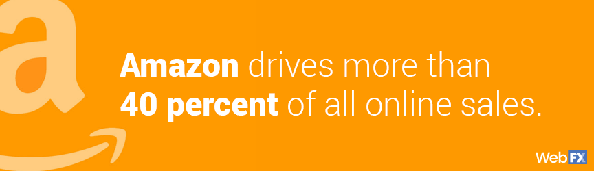 A statistic on the amount of sales from Amazon