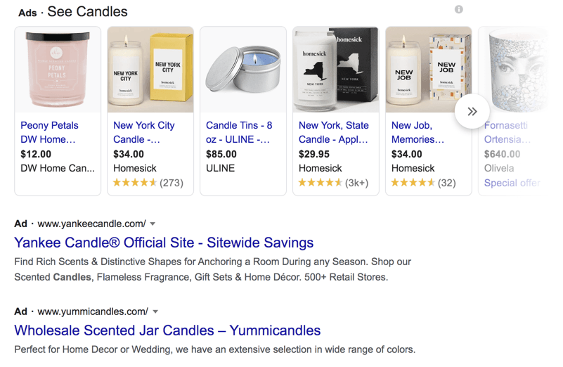 PPC ads in Google search