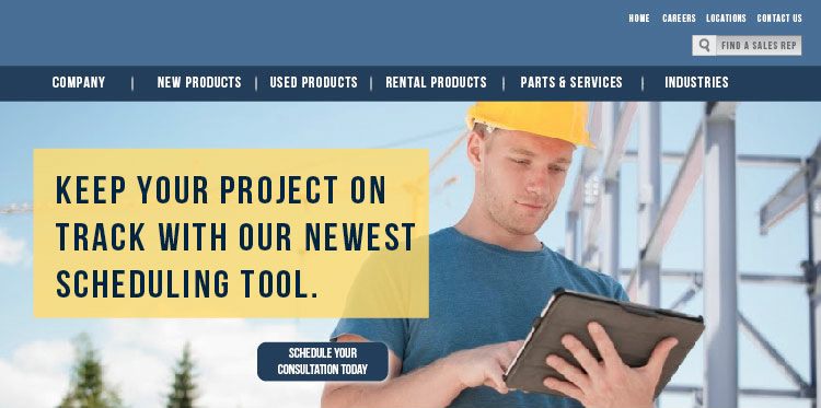 An example of a website using company targeting
