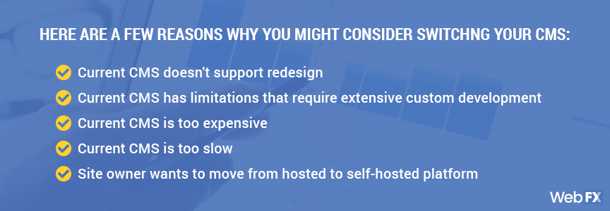 you should consider switching your cms if