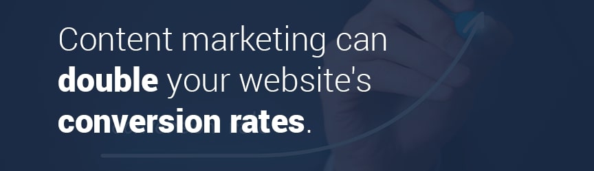 A statistic on content marketing and conversion rates