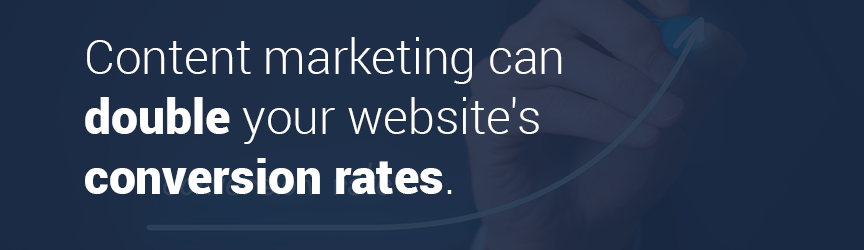 A statistic on content marketing and conversion rates