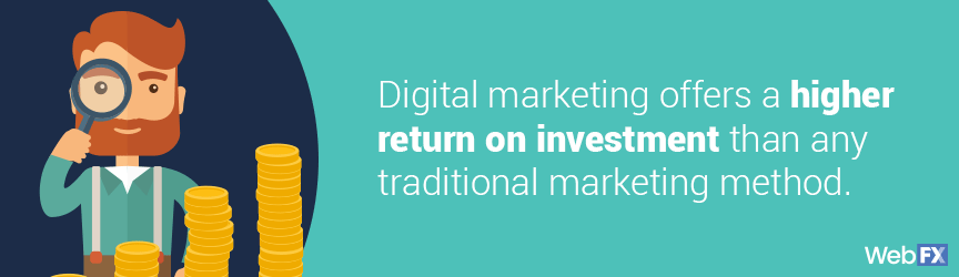 The ROI of digital marketing compared to traditional marketing