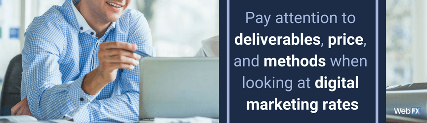 Some of the factors that influence digital marketing rates between agencies