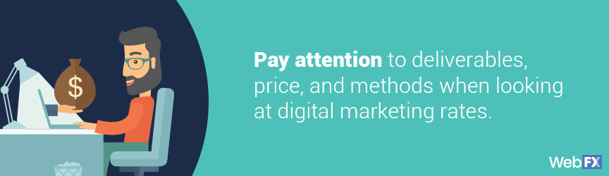 Some of the factors that influence digital marketing rates between agencies
