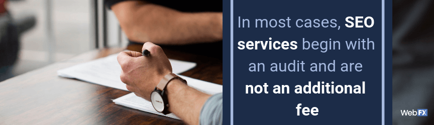 A statement on whether SEO audits include SEO services