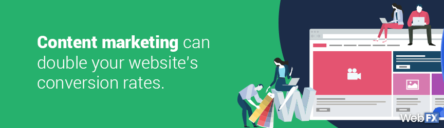 A statistic on content marketing and conversion rates