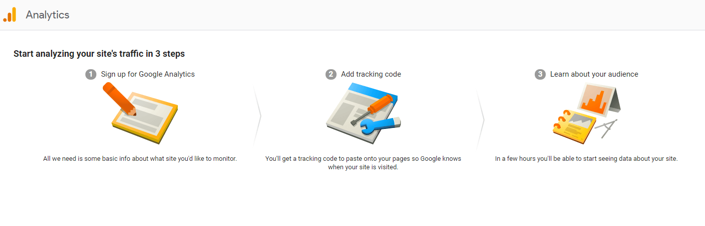 screenshot of google analytics interface