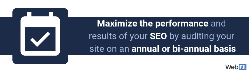 A statement on how often companies should audit their SEO