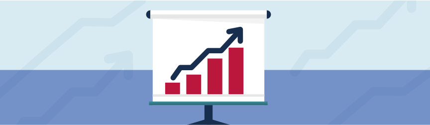 graphic of a graph showing an increase