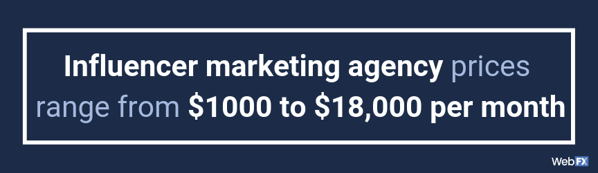 The average price for an influencer marketing agency