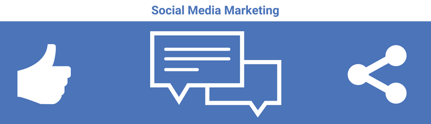 A graphic for social media marketing, an Internet marketing service