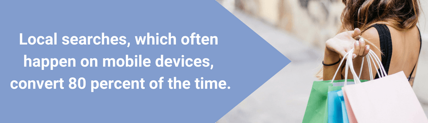 The percentage of local searches that happen on mobile devices
