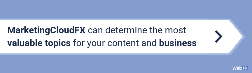 MarketingCloudFX can determine the most valuable topics for your content and business