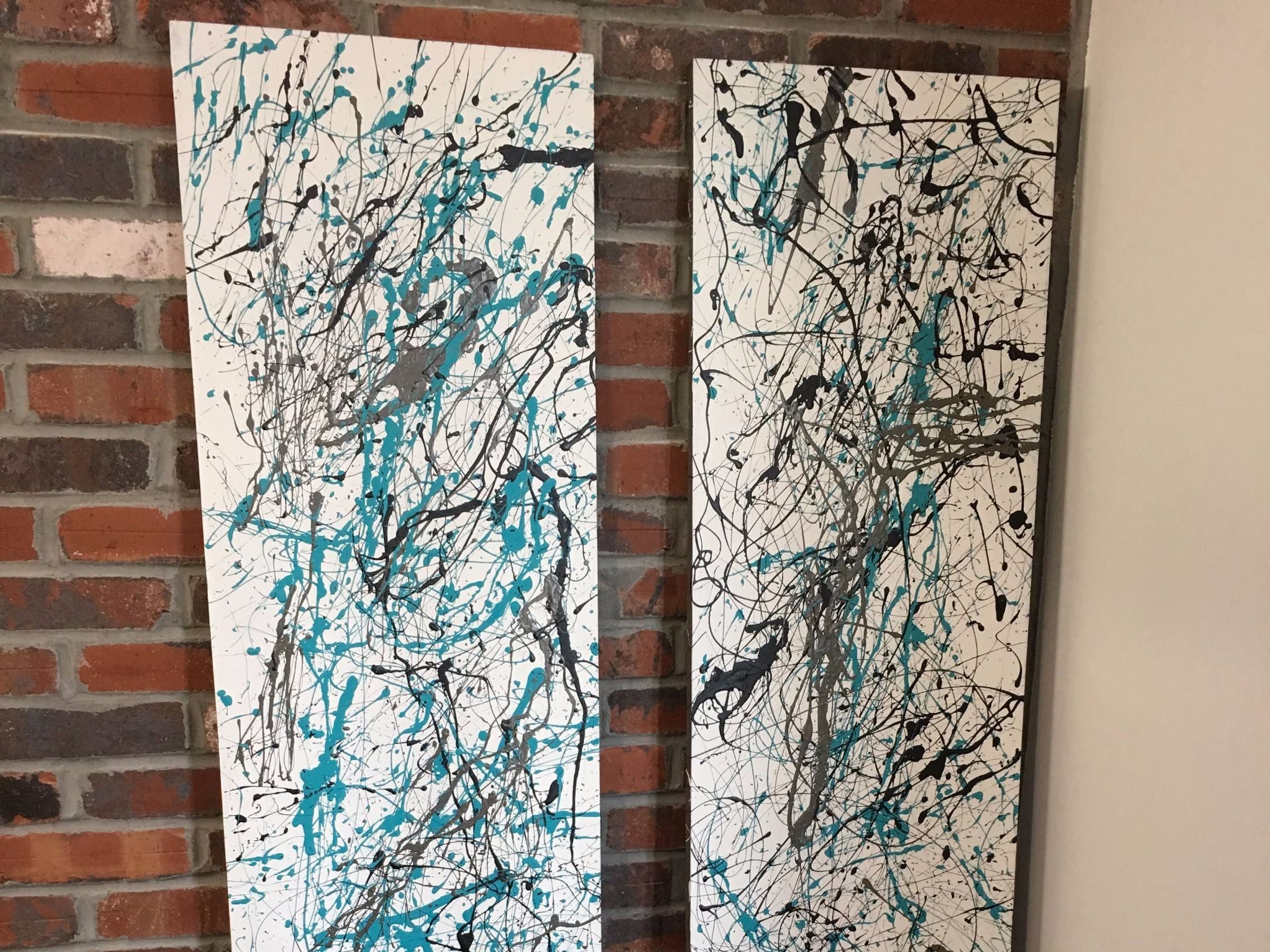 Tall Paint Splatter Paintings