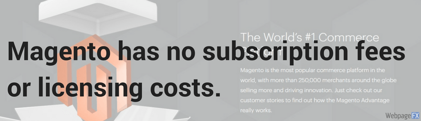 magento has no subscription fees or licensing costs