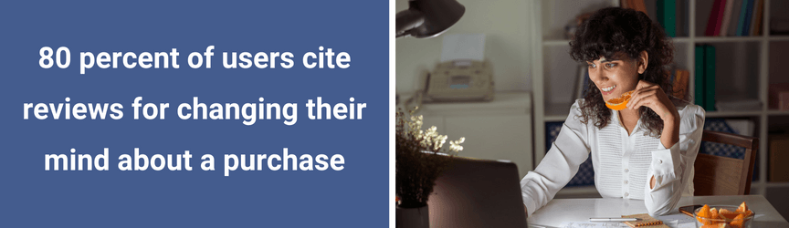 A statistic on the influence of online reviews on purchases