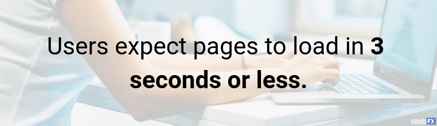 Users expect pages to load in three seconds or less