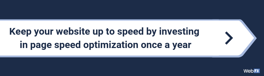 A statement on how often companies should optimize their website for speed