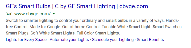 Ecommerce PPC Google Ads example