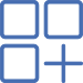 3 squares, plus sign graphic