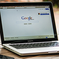 google page on a laptop