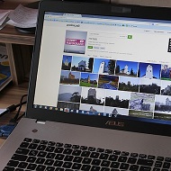 laptop opened to the picture page
